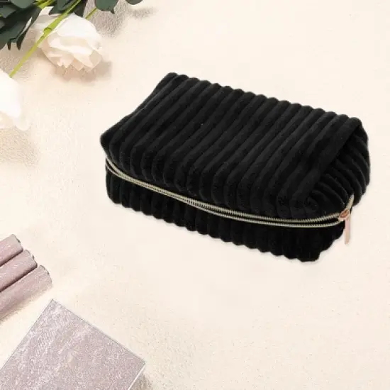 Unique Bargains Vertical Stripe Pattern Makeup Bag 1 Pc image {2}