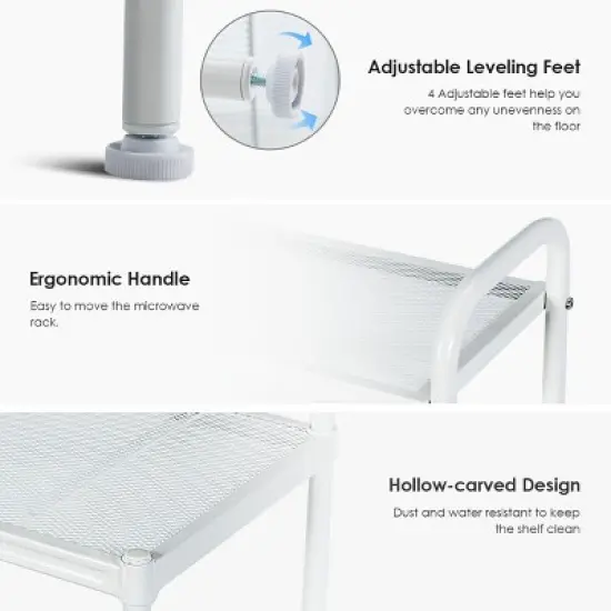 Costway Bakers Rack Microwave Oven Rack Shelves Kitchen Storage Organizer image {7}