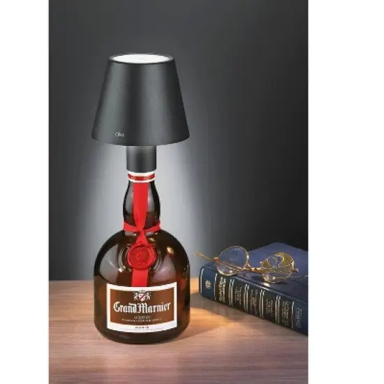 CILIO "Luce" LED Bottle Lamp, black, 5.25" x 4.25" dia. image {1}