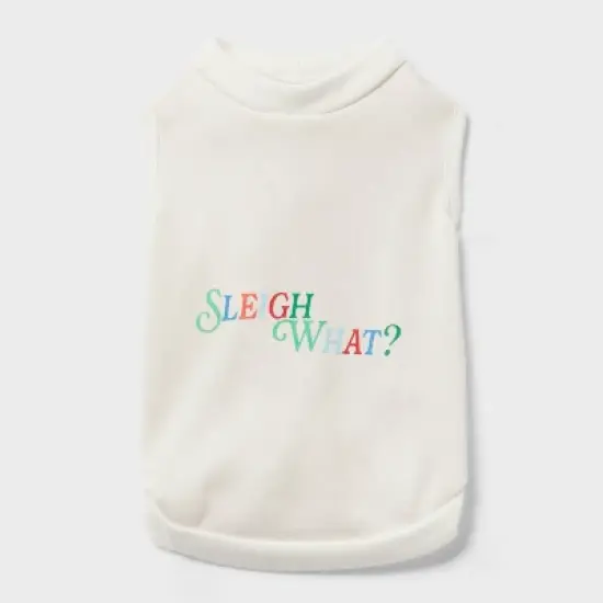 "Sleigh What?" Matching Family Pajama Dog and Cat Sweatshirt - Wondershop&trade; White image {1}