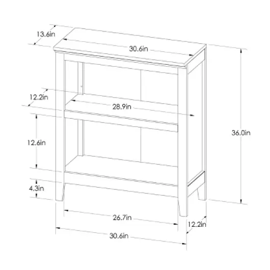 36" Carson 2 Shelf Bookcase - Threshold image {7}