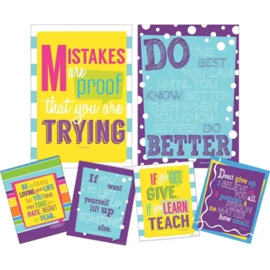 Set of 6 Keep On Trying Motivational Art Prints & Posters - Barker Creek image {4}