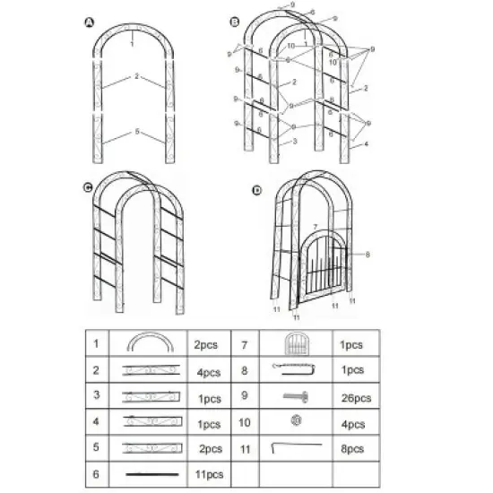 8.8 FT Birdcage Shape Garden Arch, Reinforced Metal Arbor for Climbing Flowers, Rust-Resistant Wedding Pergola image {6}