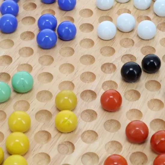 WE Games Solid Wood Chinese Checkers Set with Glass Marbles - 11.5 Inch image {3}