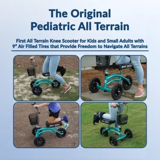 KneeRover Jr All Terrain Knee Scooter Coastal Teal image {2}