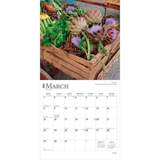 BrownTrout 2026 Tuscany 12"x24" Hanging Square Wall Calendar Plastic-Free image {2}