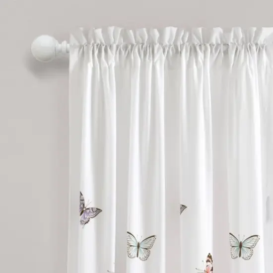 2pc Flutter Butterfly Window Curtain Set Pink - Lush D&eacute;cor image {1}