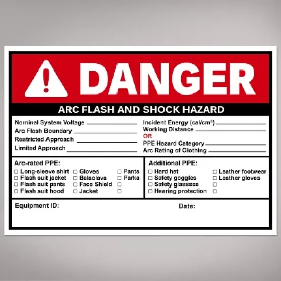 Avery Arc Flash/Shock Danger Labels, Waterproof, UV Resistant, Preprinted, Handwrite-Only, 3.5" x 5", 40 Warning Decal Labels image {7}