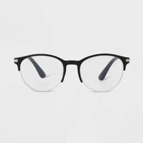  Women's Retro Round Blue Light Filtering Glasses - Universal Thread&trade; Black image {3}