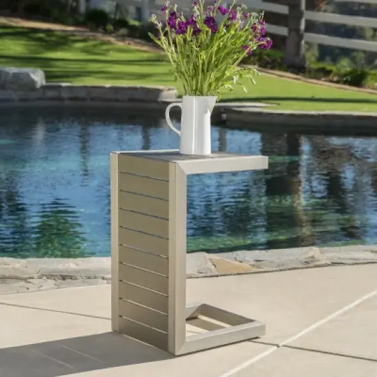 Wooakway Square Outdoor Side Table, Patio Coffee Table for Yard Garden image {17}