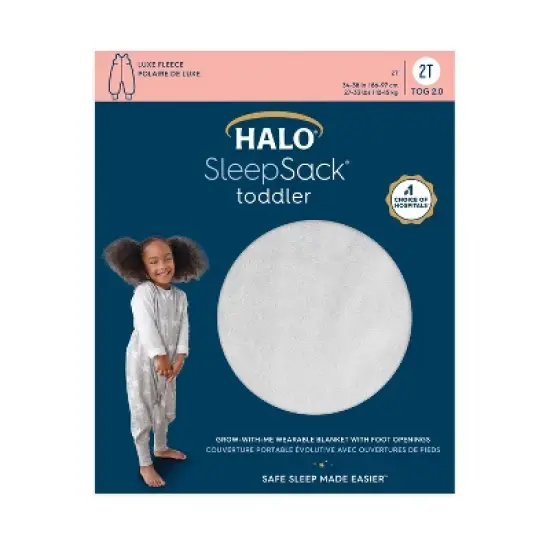 HALO Innovations Sleepsack 100% Cotton Micro Fleece Toddler Wearable Blanket - Gray Polar image {3}