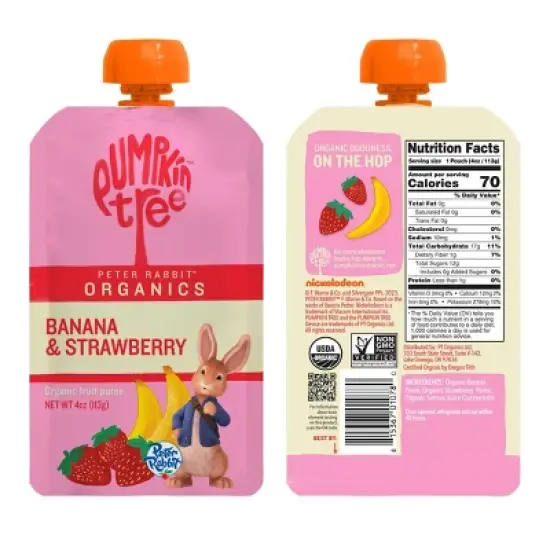Peter Rabbit Organics Banana & Strawberry - 4oz image {2}