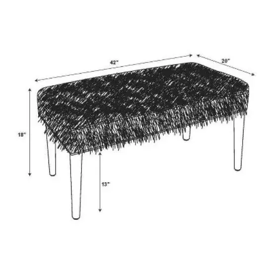 Faux Flokati Acrylic Leg Bench White - Linon image {7}