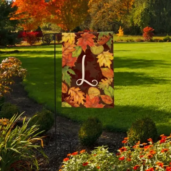 Briarwood Lane Fall Garden Flag 12x18 For Outdoor Fall Leaves Monogram Letter L For Fall Garden Flag Flags For Outside image {3}