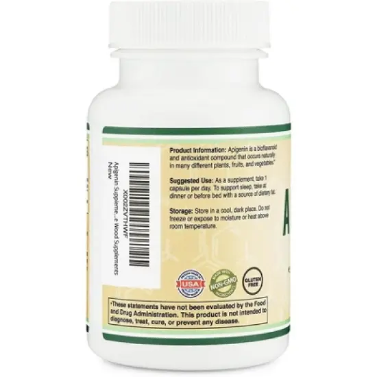 Apigenin - 120 x 50 mg capsules by Double Wood Supplements - Bioflavonoid for Relaxation and Sleep Support image {2}