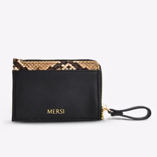 MERSI Roxy Zip Around Faux-Snake Card Holder Wallet image {4}