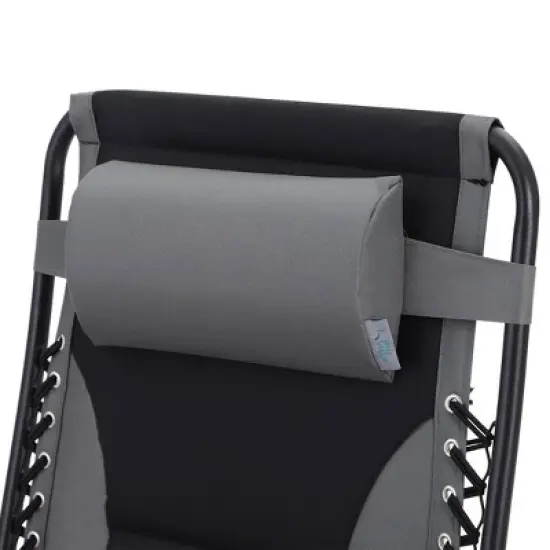 Captiva Designs Patio Zero Gravity Free XL Padded Seat Recliner with Cup Holder & Alloy Steel Frame - Gray image {3}