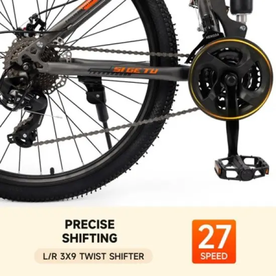 Topteng 27 Speed 26 inches Folding Bike Mountain Bicycle - Gray image {3}