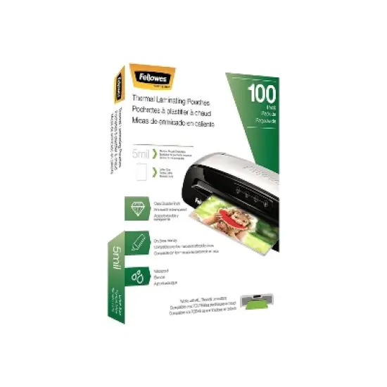 Fellowes Laminating Pouches Letter Size Hot Pouch 9 x 11.5 5 mil 100 pack 5743501 image {1}