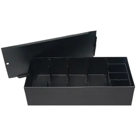Nadex Coins&trade; Steel 5-Compartment Currency Tray with Coin Tray Insert and Lockable Cover in Black image {5}