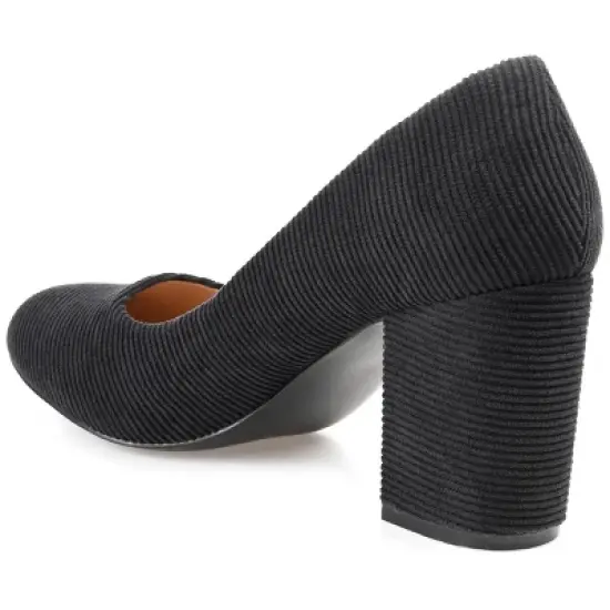 Journee Collection Womens Fai Round Toe Mid Block Heel Pumps image {6}
