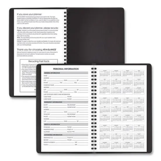 Weekly Block Format Appointment Book Ruled for Hourly Appointments, 8 x 5, Black Cover, 12-Month (Jan to Dec): 2026 image {4}