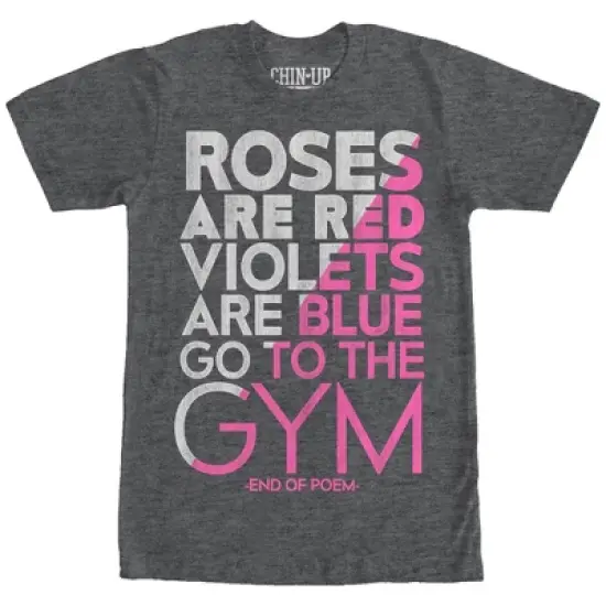 Women's CHIN UP Valentine Roses Are Gym Poem Boyfriend Tee image {5}