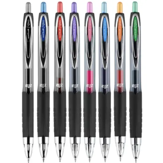 uni-ball 207 Retractable Gel Pens, 0.7 mm Medium Tip, Assorted Colors, Set of 8 image {1}