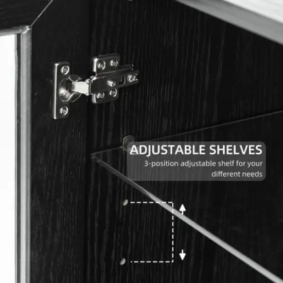 PexFix Freestanding Wood Pantry Cabinet Kitchen Storage Organizer With Shelves & Doors Large Capacity image {4}