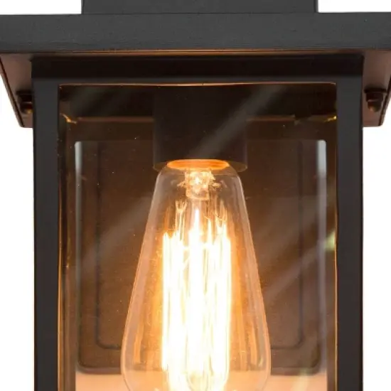 10.6" Metal/Glass Outdoor Lamp Black - LNC image {4}