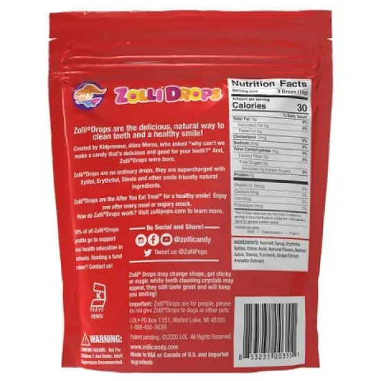 Zolli Drops Peppermint Double Bags - 3oz/2pk image {1}