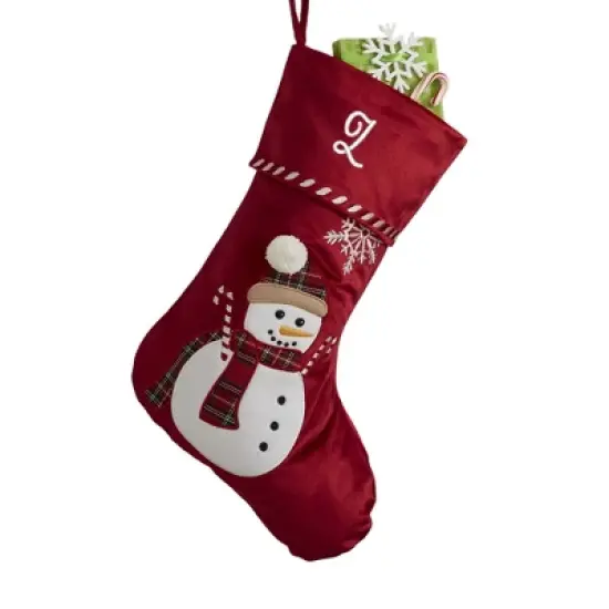 Personalization Mall Candy Cane Snowman Embroidered Christmas Stockings image {28}