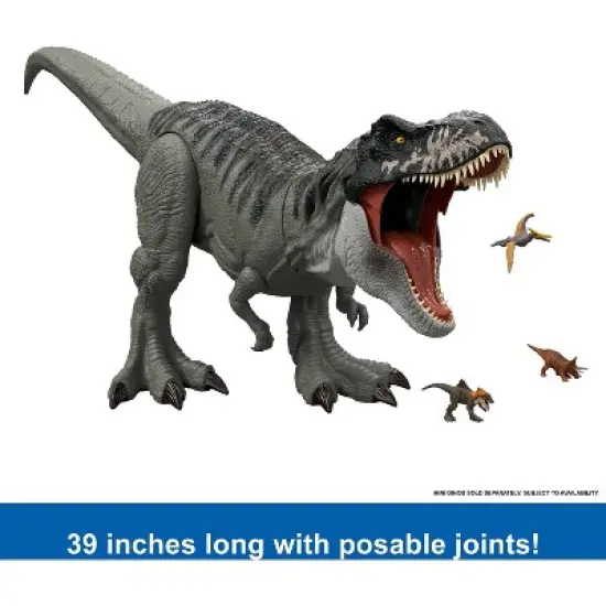 Jurassic World Rebirth Super Colossal Tyrannosaurus Rex Action Figure, T-Rex Dinosaur Movie Toy image {4}