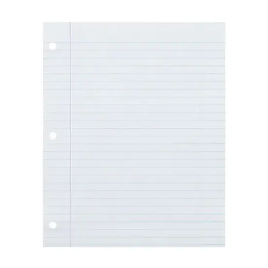 Ecology&reg; Recycled Filler Paper, White, 3-Hole Punched, 3/8" Ruled w/ Margin 8-1/2" x 11", 500 Sheets Per Pack, 2 Packs image {2}