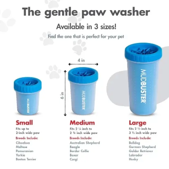 Dexas MudBuster Portable Pro Blue Dog Paw Cleaner for Dogs - Medium image {3}