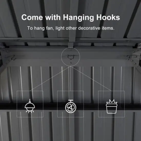 PURPLE LEAF Permanent Hardtop Gazebo Aluminum Frame Gazebo with Galvanized Steel Double Roof, Solarium Backyard Sun Room with Detachable Windows image {6}