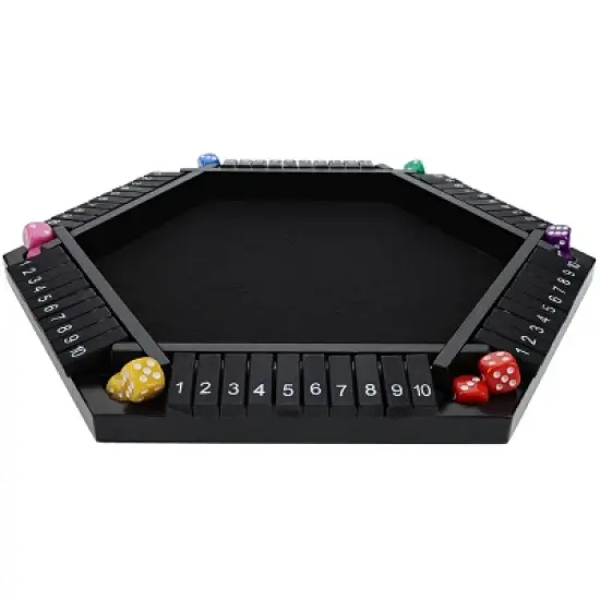 Pacific Shore Games 6 Player 14 in. Shut The Box Board Game, Wood image {1}