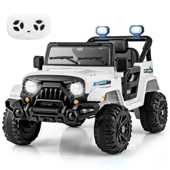 Costway 12V Kids Ride on Truck Car w/Remote Control, Threaded Wheels 3 Speeds LED Lights image {14}
