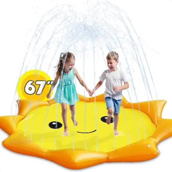iPlay, iLearn Pool Wave Splash Pads for Toddlers 1-3, Kids Water Sprinkler, Baby Fun Outdoor Toys image {3}