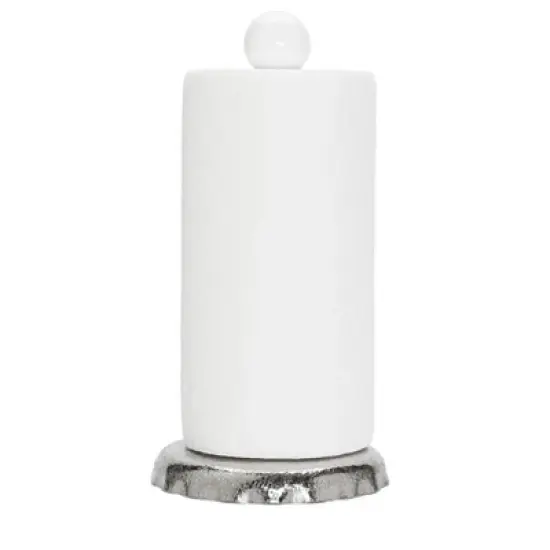 Classic Touch Silver Paper Towel Holder with White Marble Tip image {3}