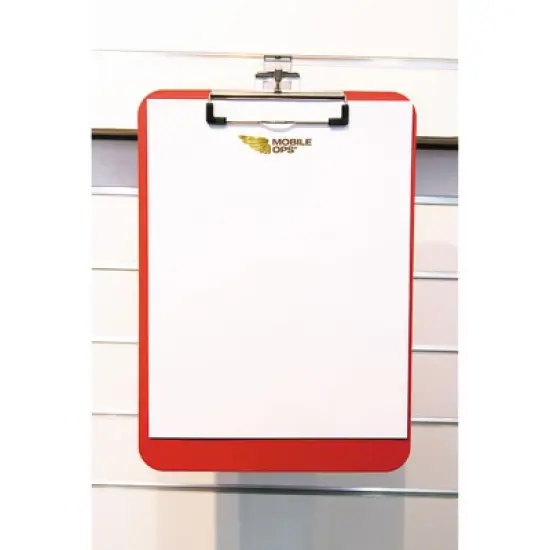 Mobile OPS Unbreakable Recycled Clipboard, 0.25" Clip Capacity, Holds 8.5" x 11" Sheets, Red image {1}
