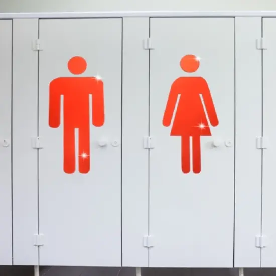 Unique Bargains Self-Adhesive Decor Business Men Women Restroom Sign 1 Set image {3}