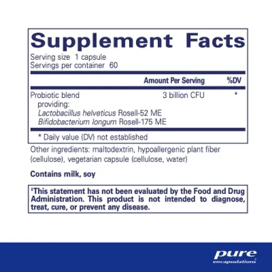 Pure Encapsulations ProbioMood - Shelf Stable Probiotic Combination Designed to Support Relaxation and G.I. Function* - 60 Capsules image {2}