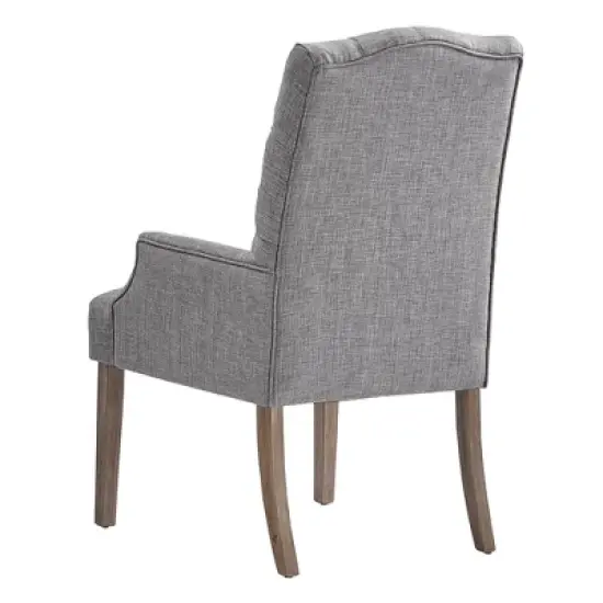 Raghnaid Distressed Tufted Linen Dining Chair - Inspire Q image {4}