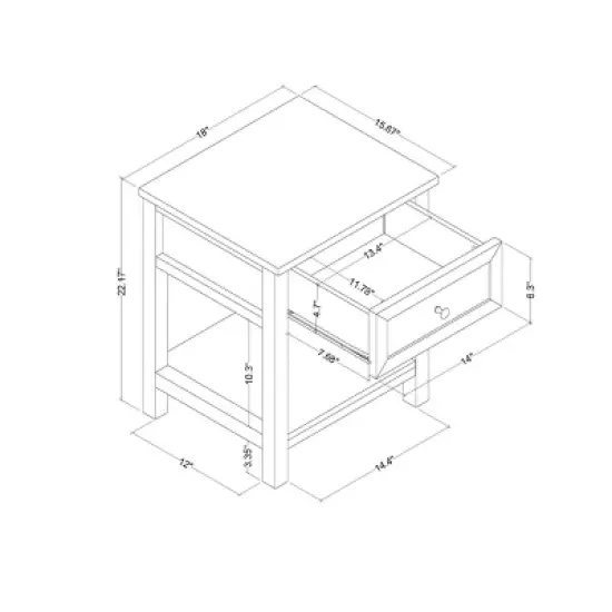 Traditional Side Table  with Storage Drawer Classic White - Room Essentials&trade; image {5}