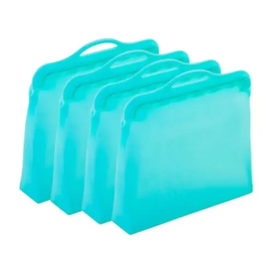 Reusable Silicone Food Storage Bags 4Pack Multipurpose 1 Gallon Storage Bag, Dishwasher Safe, Plastic and BPA Free Innovative Technology Products Corp image {6}
