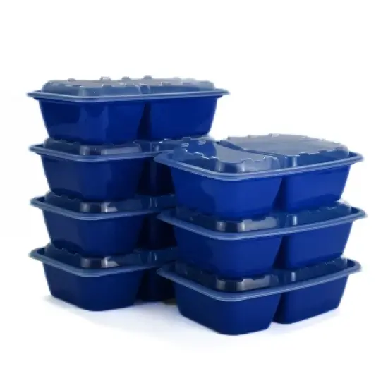 Glad Take-Aways Crayola Retired Colors 28oz/7pk Divided Rectangle Food Storage Containers - Violet Blue image {4}