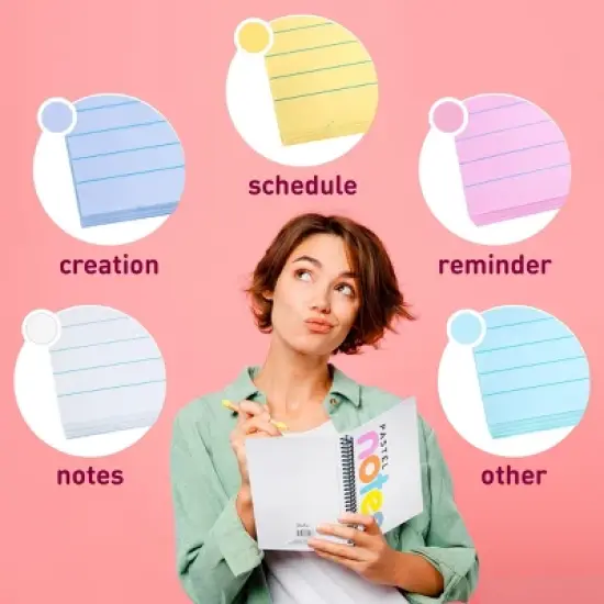 Manaloom 5" x 7" Spiral Notebooks &ndash; 3 Pack  &ndash; Pastel Notepads with Perforated Pages for Journaling, School, and Daily Notes image {3}