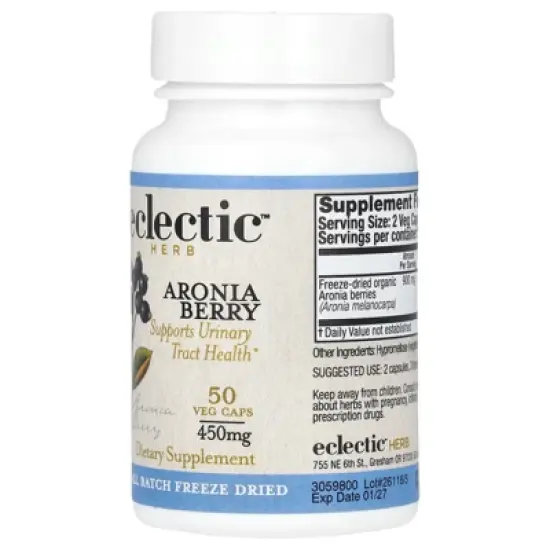 Eclectic Herb Freeze Dried Aronia Berry, 50 Veg Caps (450 mg per Capsule) image {3}