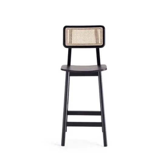 Versailles Wood Counter Height Barstool Black/Natural - Manhattan Comfort image {2}